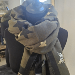 Echarpe étoilée kaki