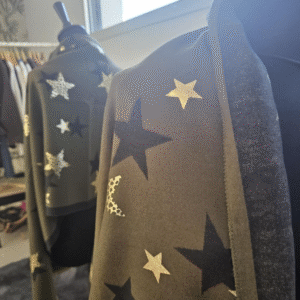 Echarpe étoilée kaki